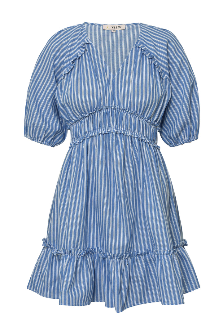 A-VIEW Safia Dress Blue/White Stripe