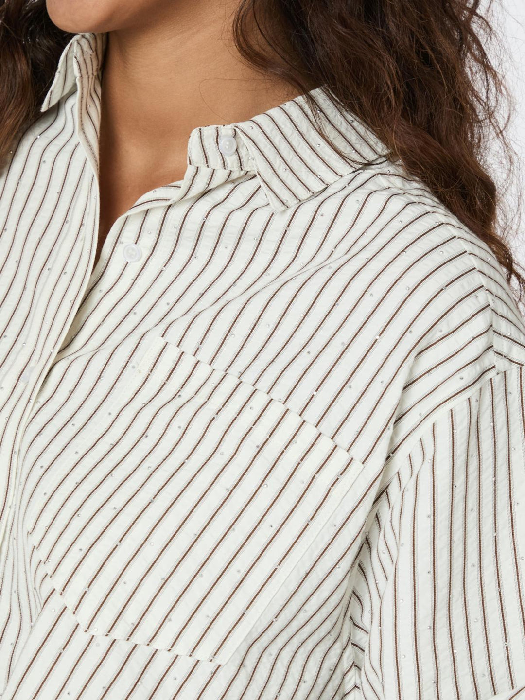 NEO NOIR Dalma Crepe Stone Shirt Brown
