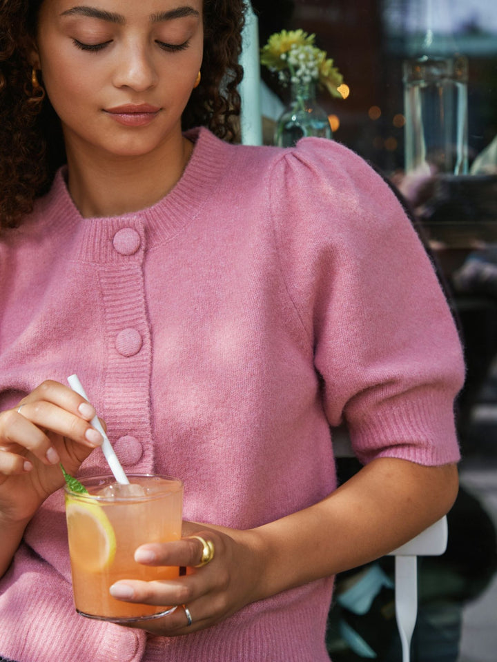 NEO NOIR Trudy Knit Cardigan Rose