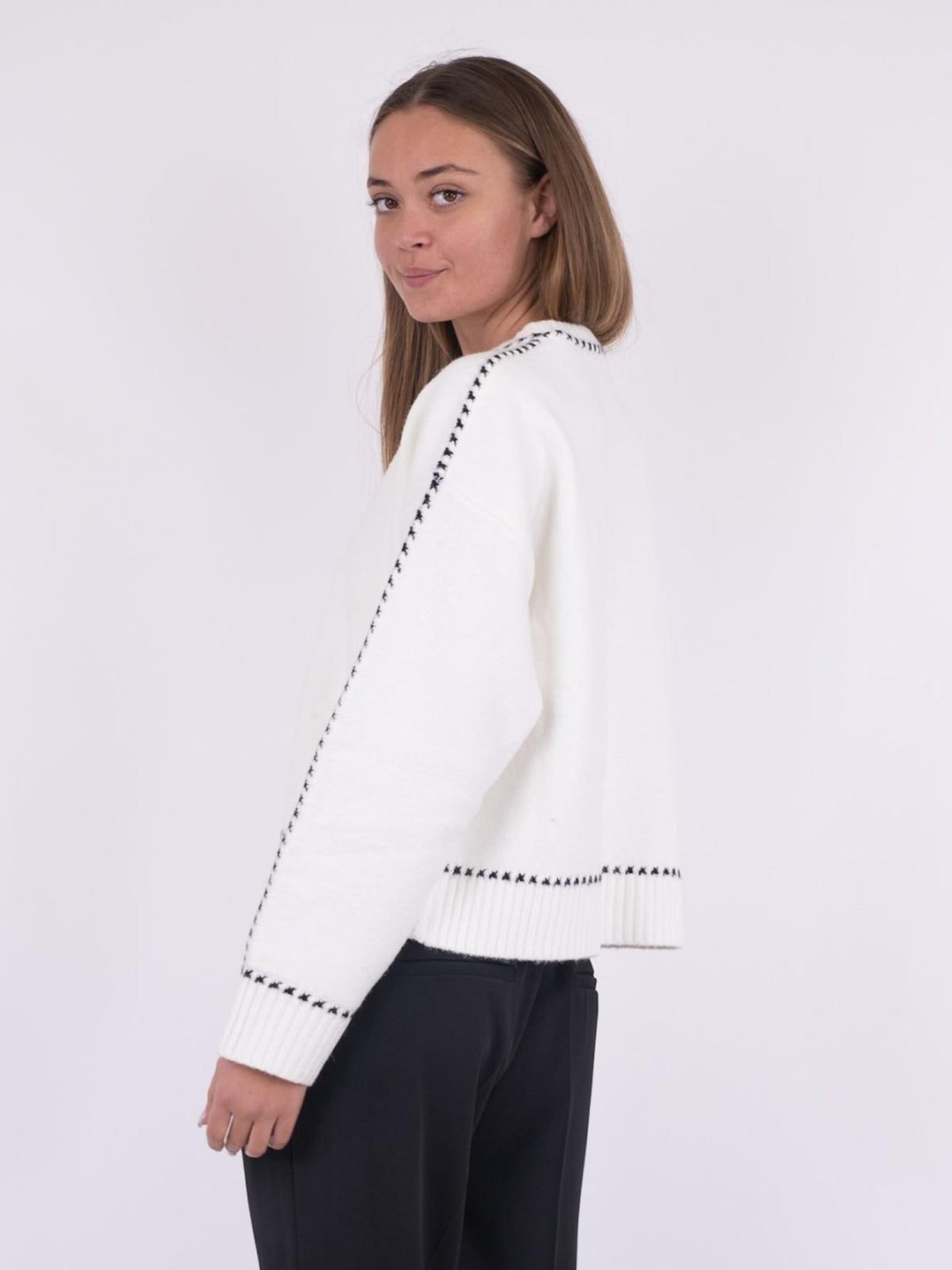 NEO NOIR Detri Knit Blouse Off White