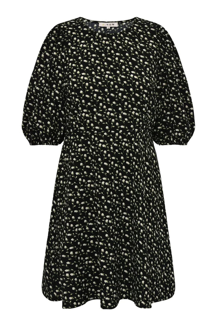 A-VIEW Gino 3/4 Dress Black/Green/Off White