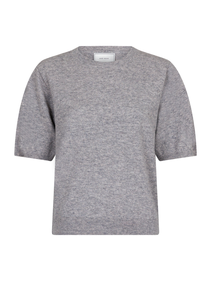 NEO NOIR Missy Knit Tee Light Grey Melange