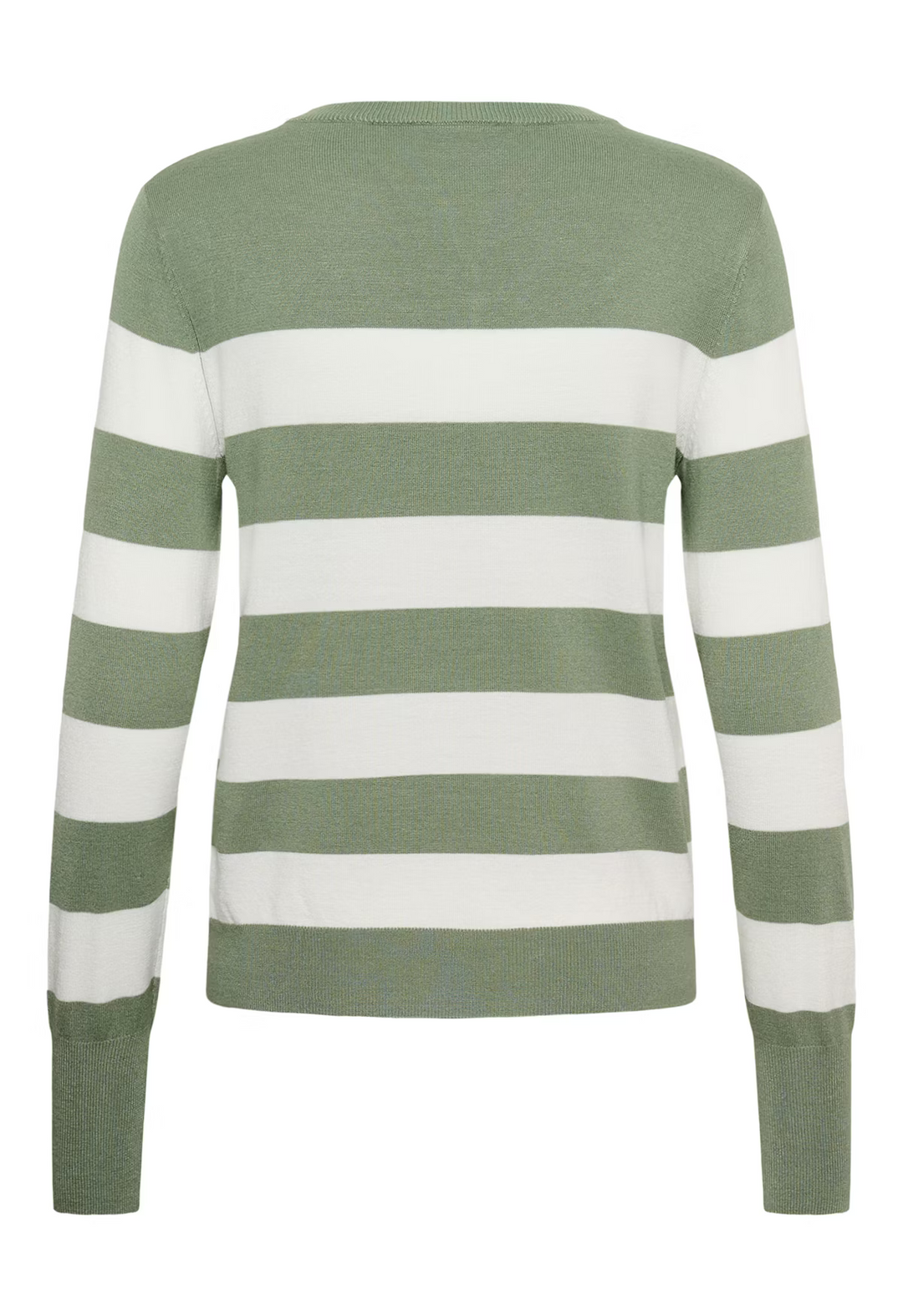 KAFFE KAlizza Striped Knit Pullover Seaspray / Chalk Wide Striped