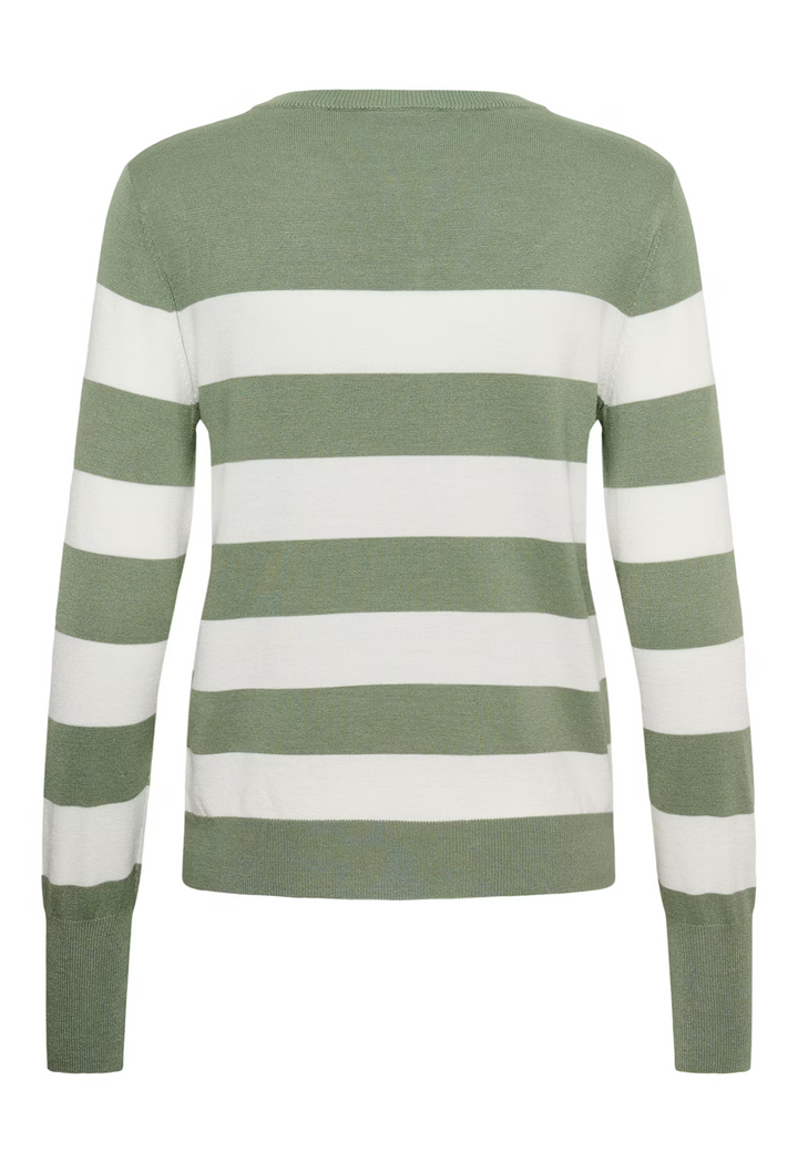 KAFFE KAlizza Striped Knit Pullover Seaspray / Chalk Wide Striped