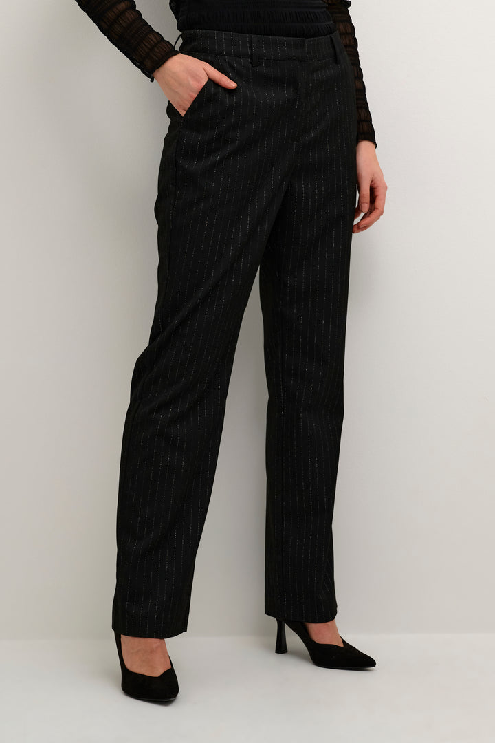 CREAM CRVanda Pant Deep Black Pinstripe