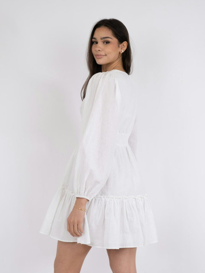 NEO NOIR Rihana Linen Dress White