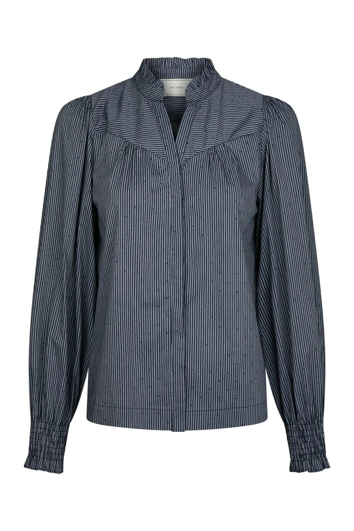 NEO NOIR Astrida Stripe Stone Blouse Navy