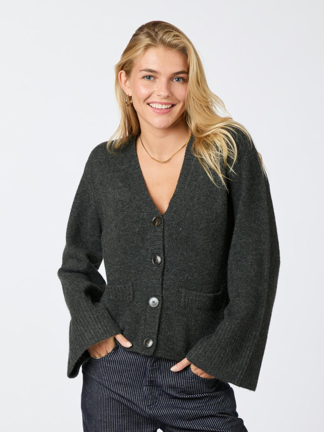 NEO NOIR Pixie Knit Cardigan Antracit