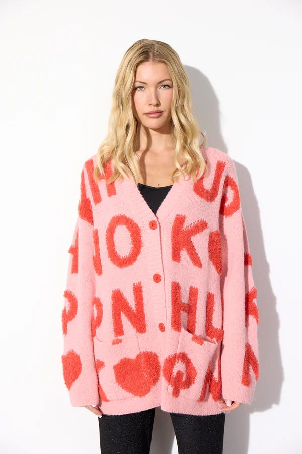 HUNKØN Jenny Knit Cardigan Pink