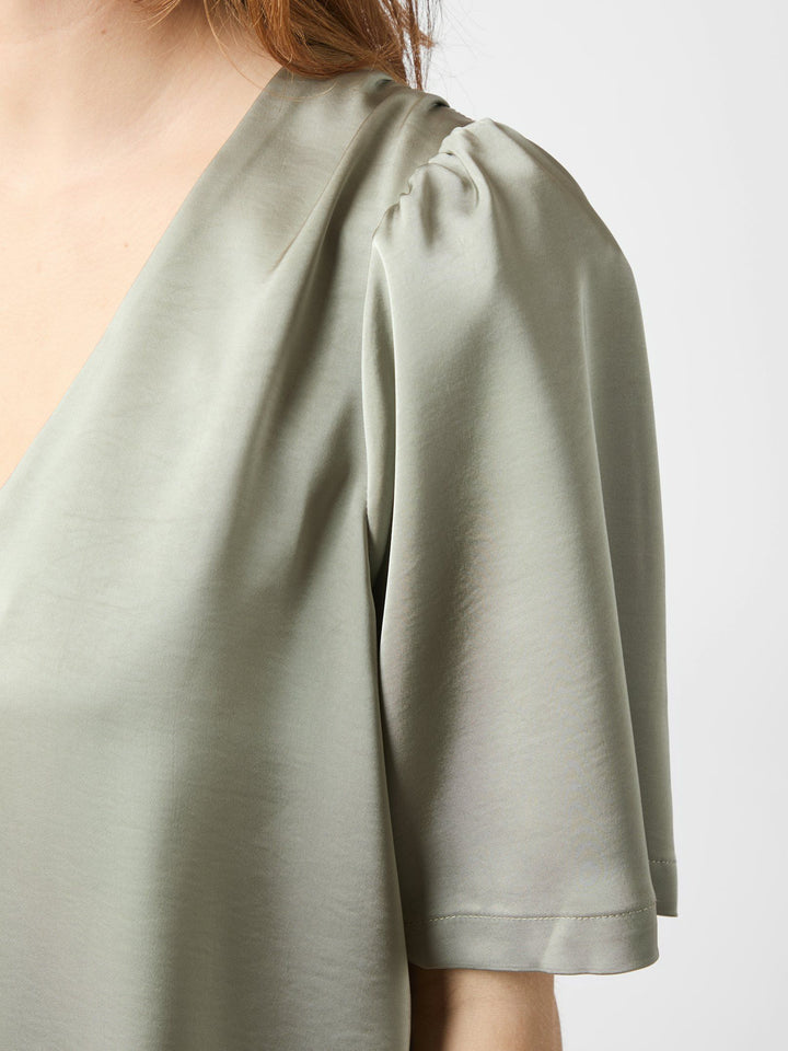 NEO NOIR Largo Heavy Saten Blouse Smoke Green