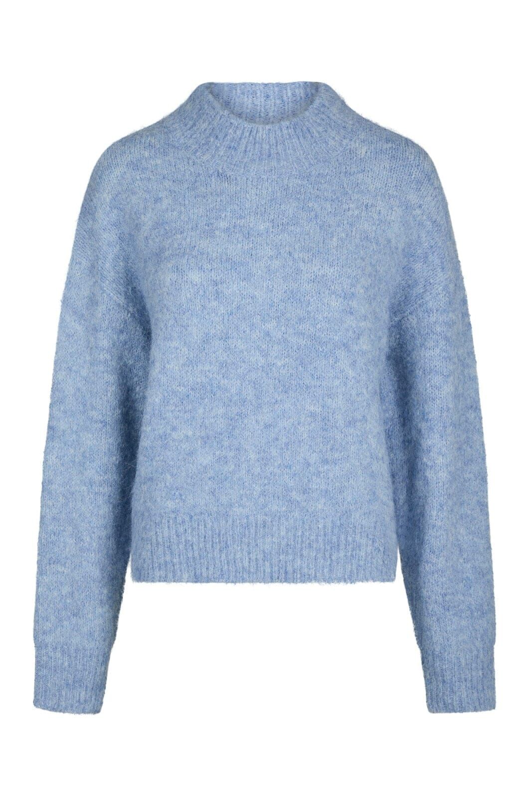 NEO NOIR Paulina Fluffy Knit Blouse Dusty Blue