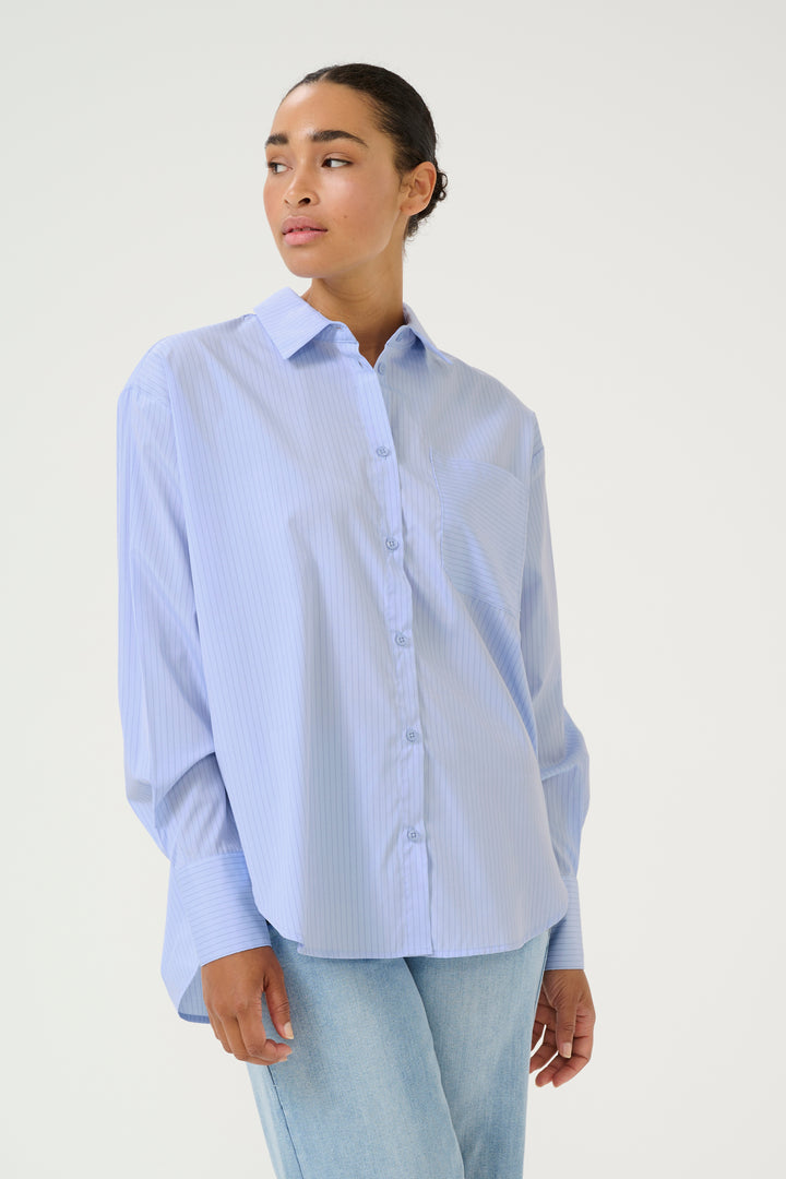 KAFFE KAtara Shirt Light Blue Pin Stripe