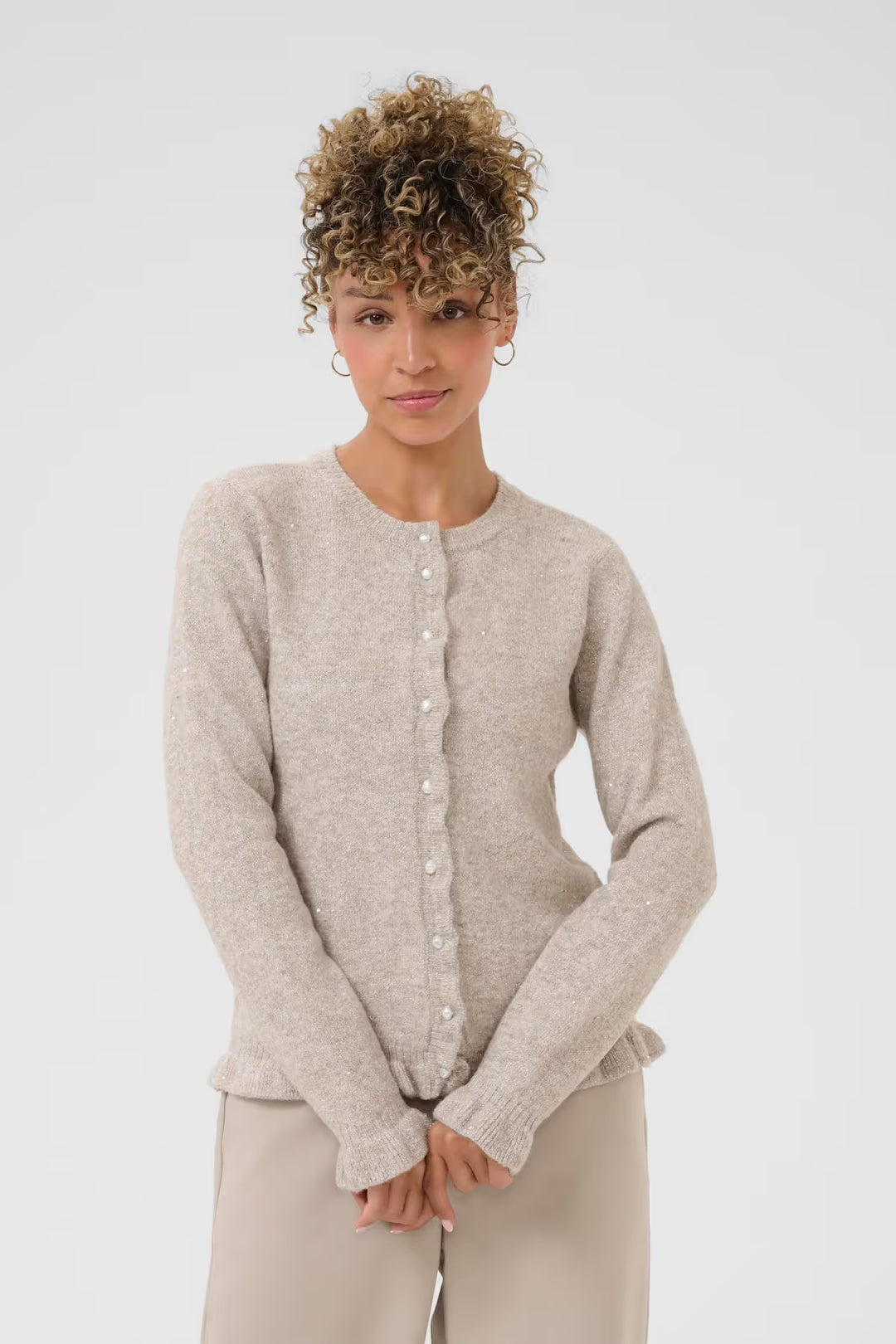 CREAM CRJolly Knit Cardigan String Melange