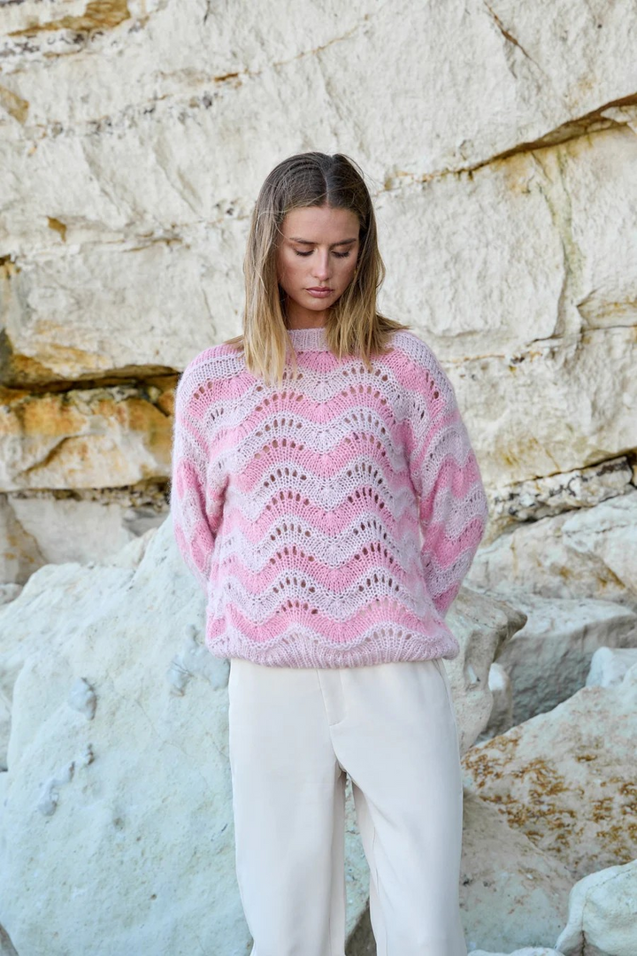 NOELLA Panama Knit Jumper Rose/Cream