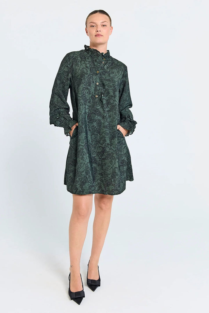 FREEQUENT FQMolin-Dress Kombu Green w. Black