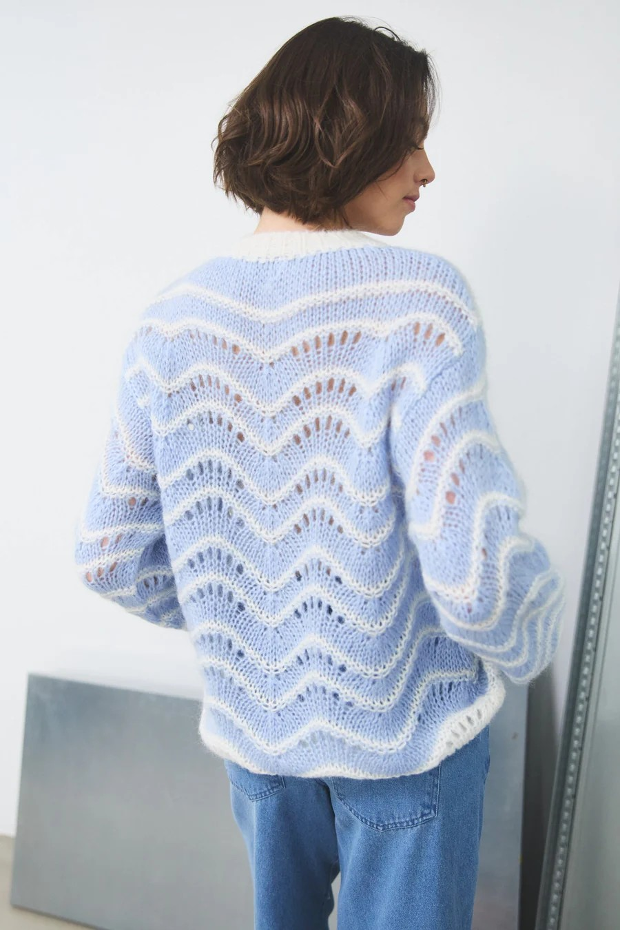 NOELLA Panama Knit Jumper Dusty Blue