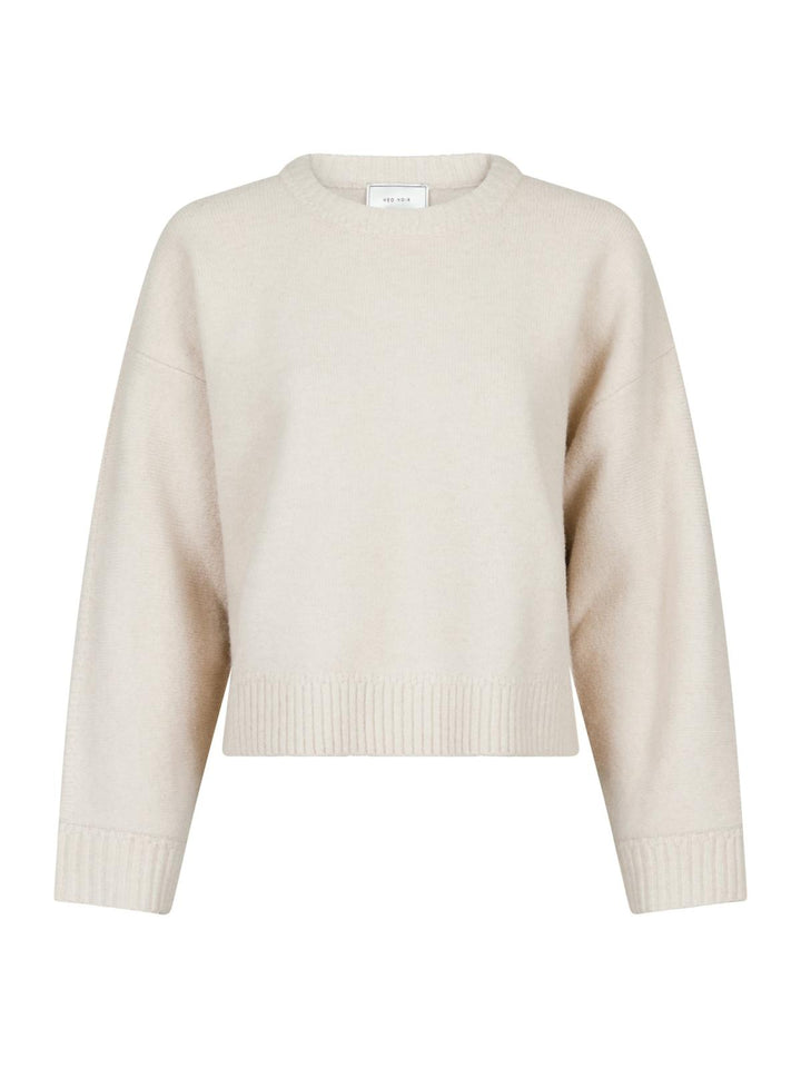 NEO NOIR Detri Solid Knit Blouse Ivory