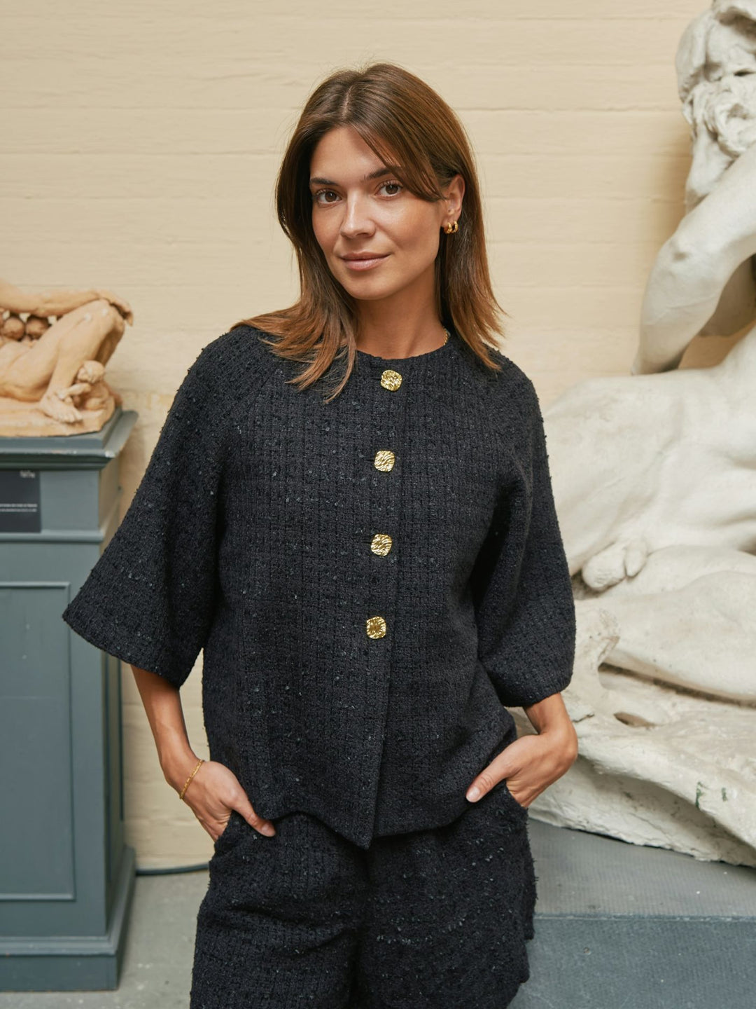 NEO NOIR Roselle Boucle Mini Jacket Black