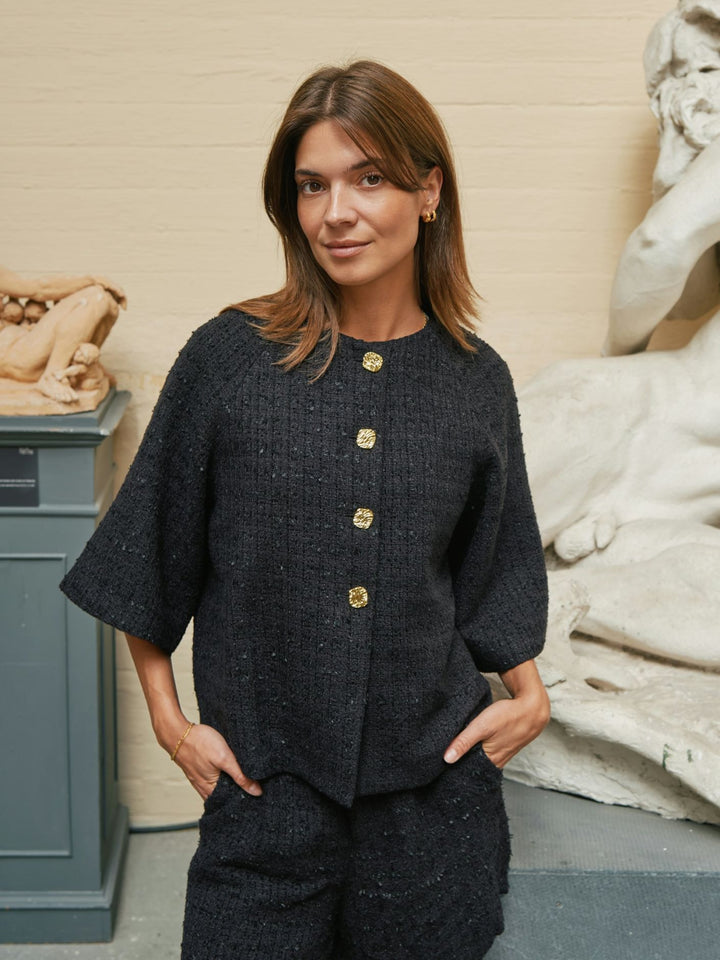 NEO NOIR Roselle Boucle Mini Jacket Black