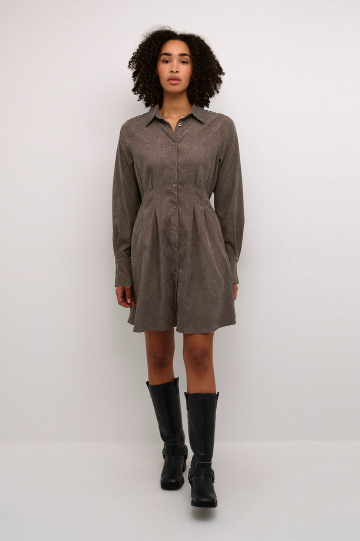 KAFFE KAhermine Shirt Dress Major Brown C.