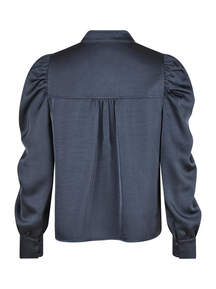 NEO NOIR Rosslyn Heavy Sateen Blouse Midnight Blue