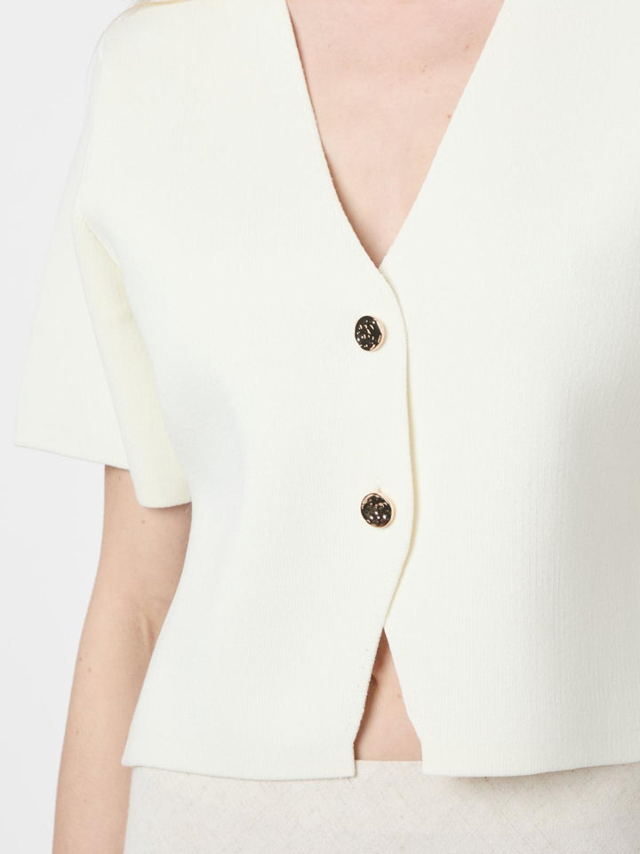 NEO NOIR Setta Knit Blouse Off White