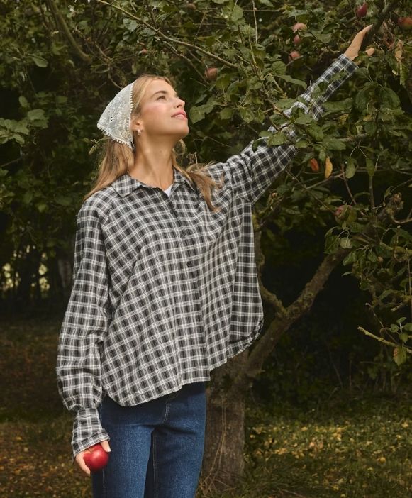 KAFFE KAelna Shirt Black/Grey Check