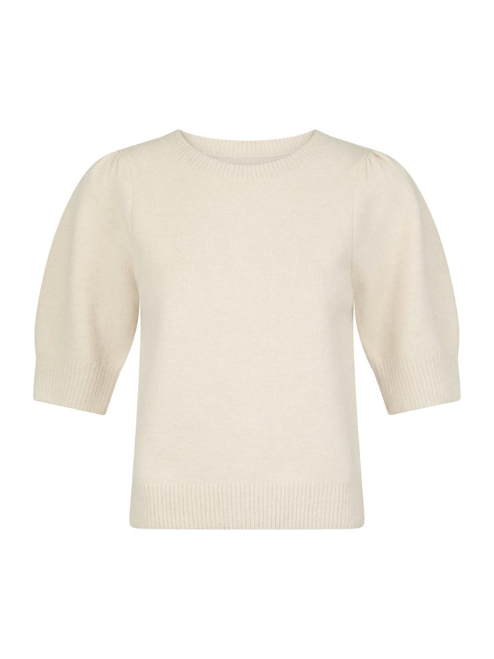 NEO NOIR Martha Bow Knit Tee Ivory