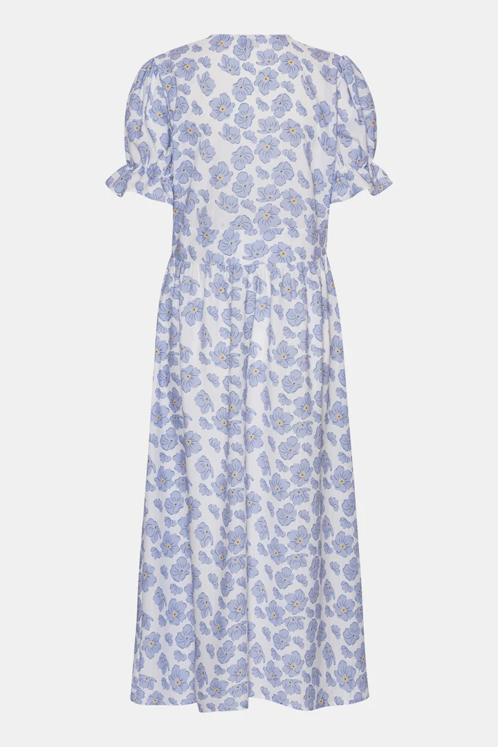 BYIC AdelIC Long SS Dress Blue Dazzling Flower