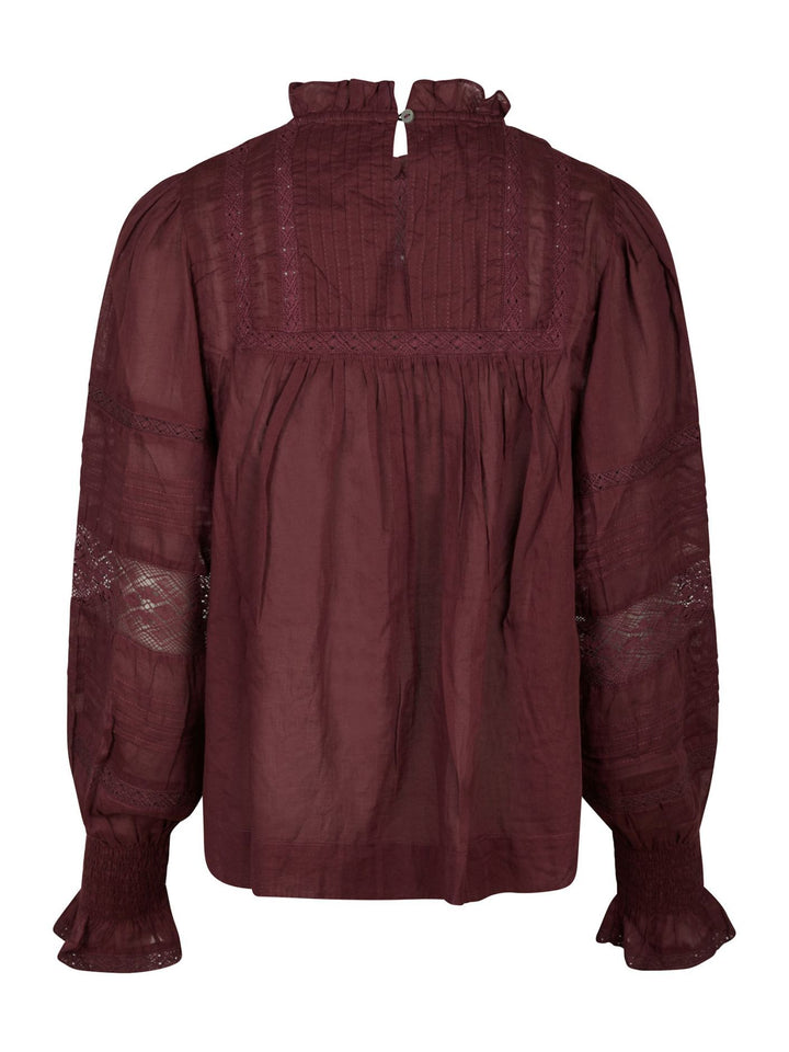 NEO NOIR Ebba S Voile Blouse Bergundy