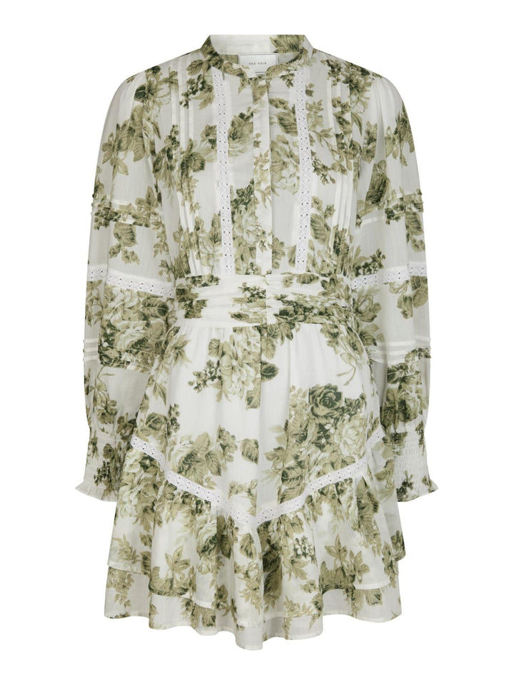NEO NOIR Roberta Flower Flow Dress Sage Green