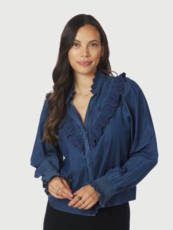 NEO NOIR Degas Denim Blouse Blue