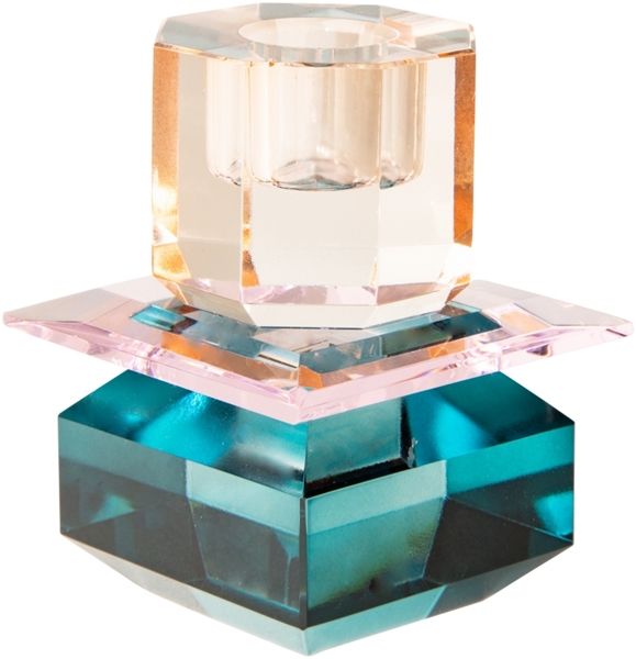 C’EST BON Crystal Holder, Petrol/Pink/Peach