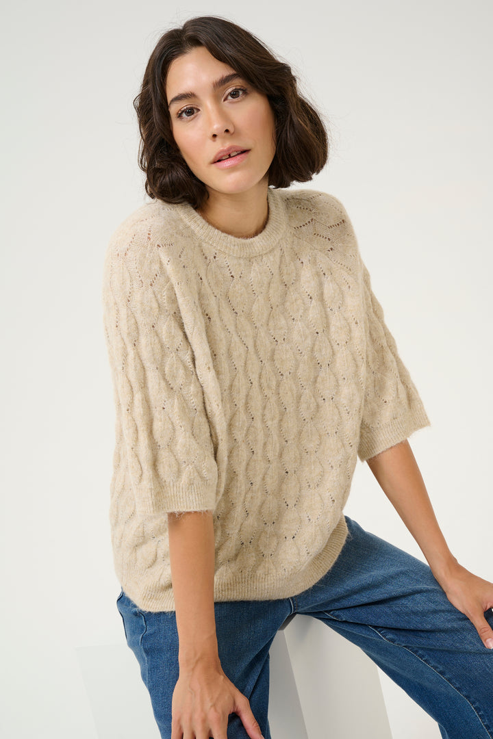 KAFFE KAmalene Knit Pullover Feather Gray Melange