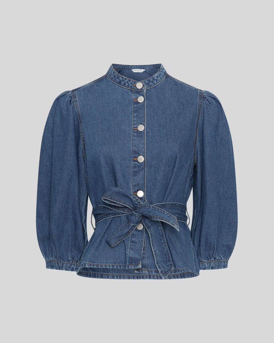 MSCH COPENHAGEN Rylan Elena 3/4 Shirt Mid Blue Wash
