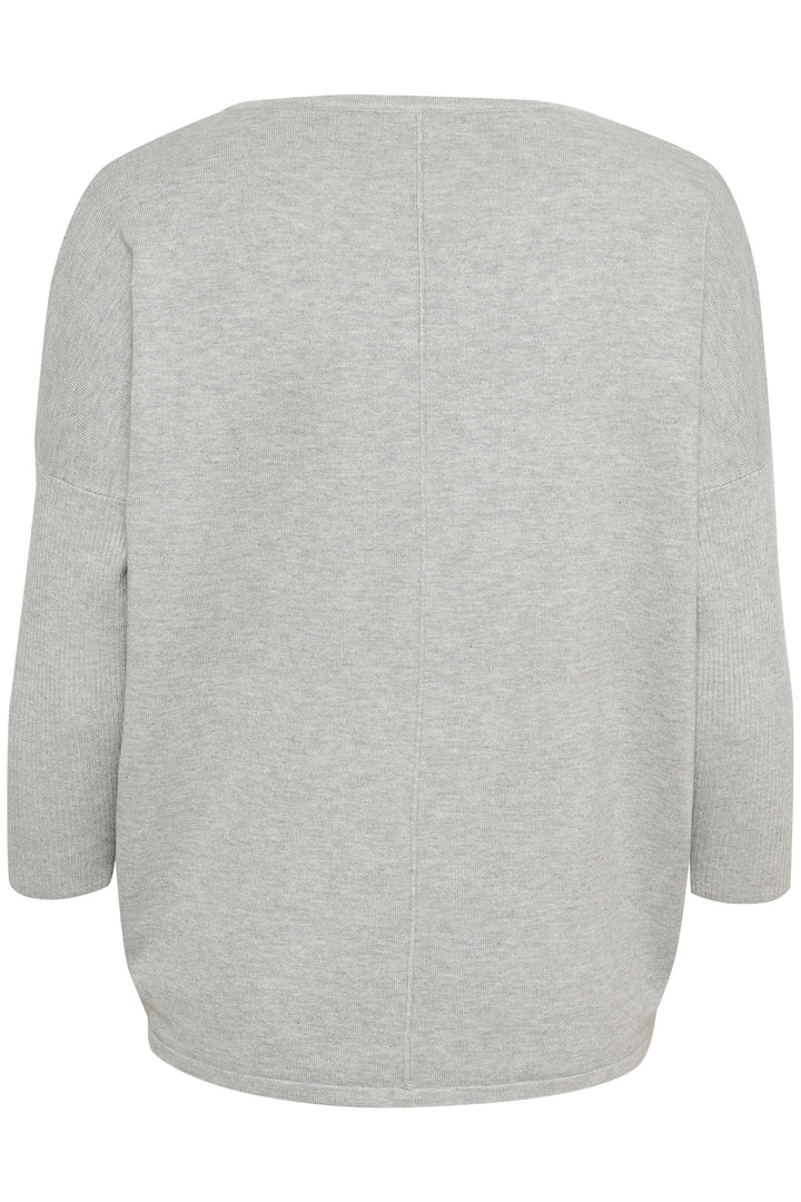 SAINT TROPEZ MilaSZ R-neck Pullover Pearl Grey Melange