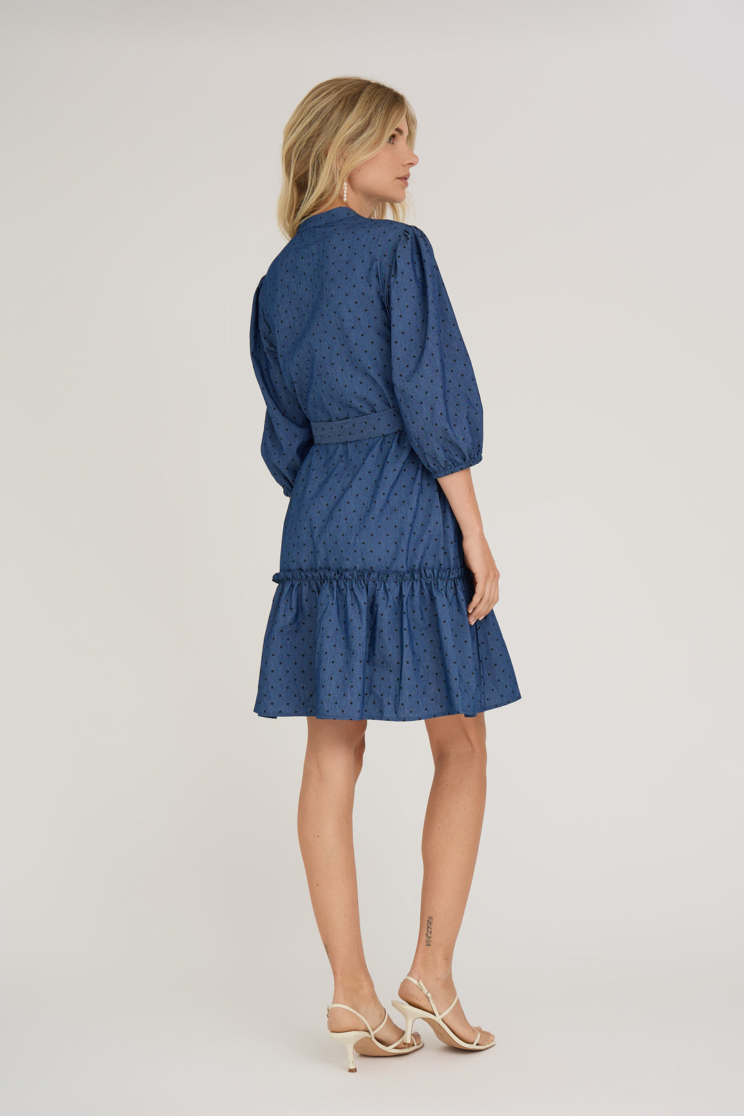 A-VIEW Kate Dot Dress Denim/Print