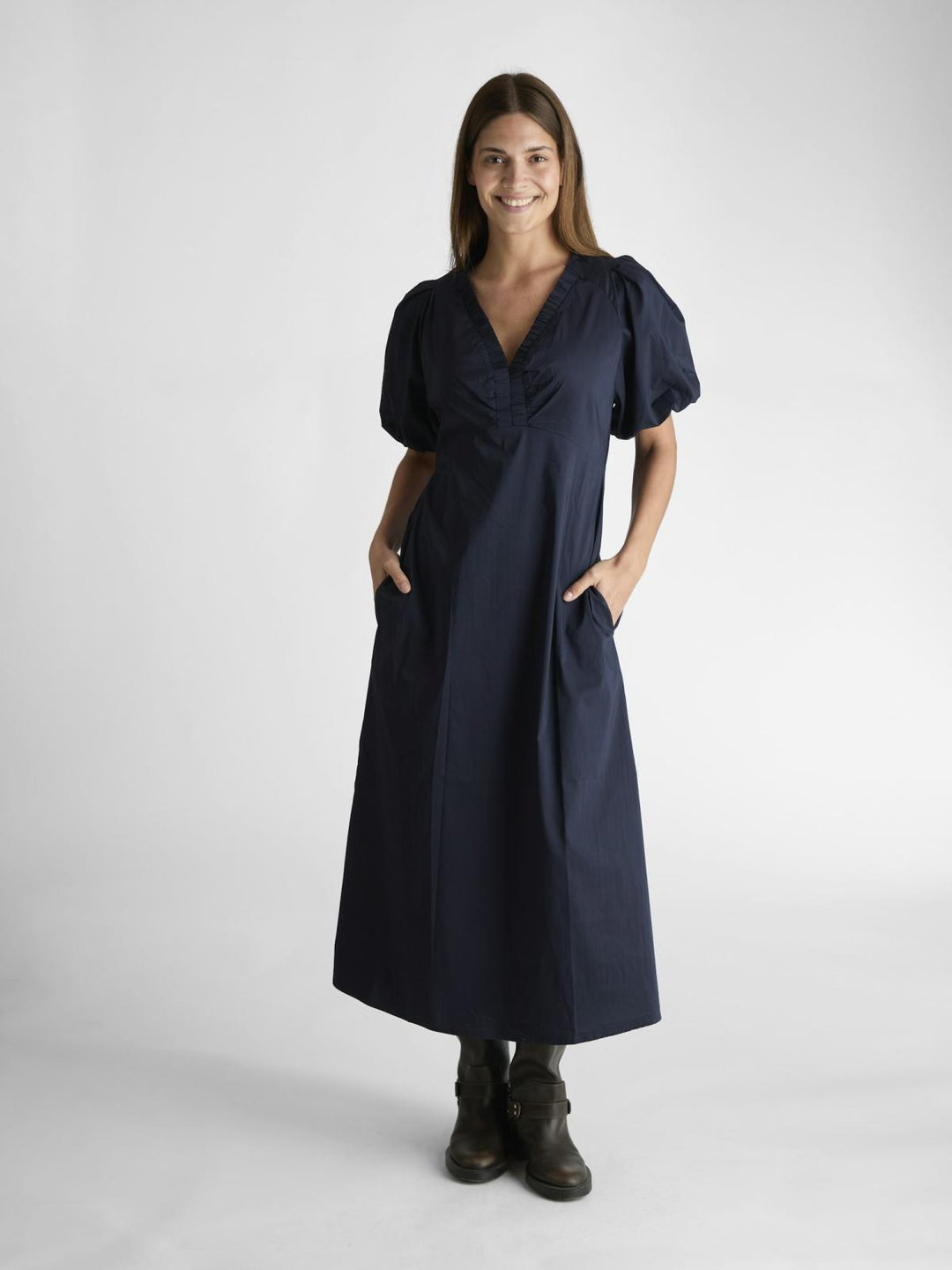 NEO NOIR Illana Poplin Dress Navy