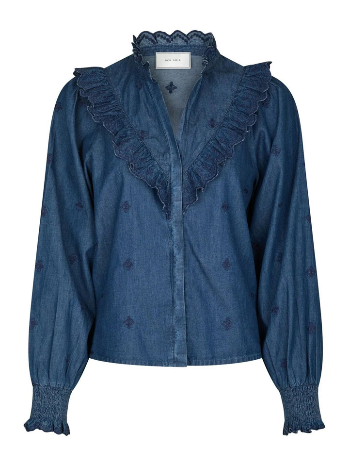 NEO NOIR Degas Denim Blouse Blue