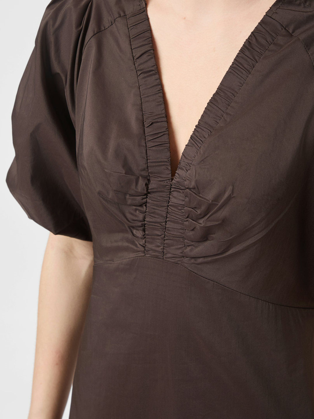 NEO NOIR Illana Poplin Dress Chocolate Brown