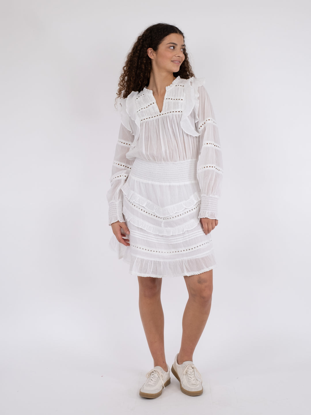 NEO NOIR Harmoni S Voile Dress White