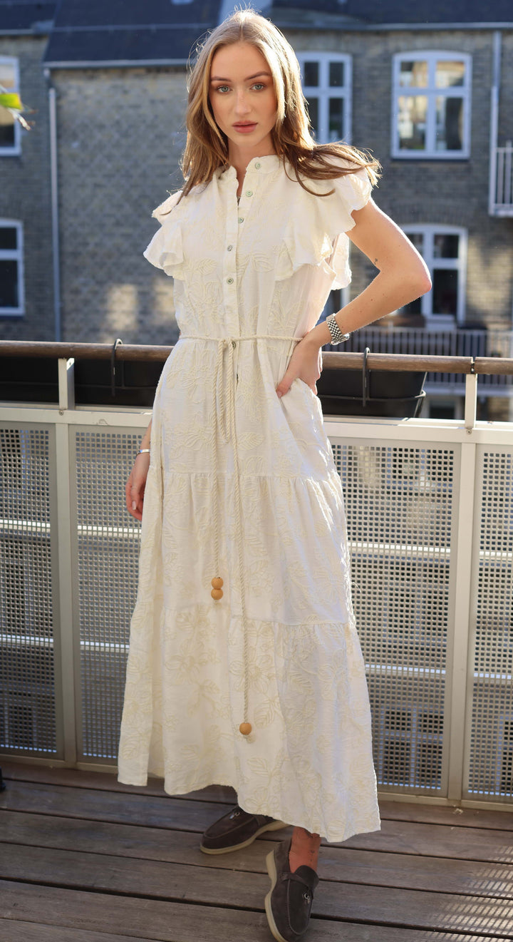 COPENHAGEN LUXE Long Dress Embroidered White