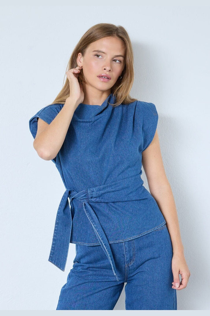 CO`COUTURE KimmyCC Pleat Top Dark Denim