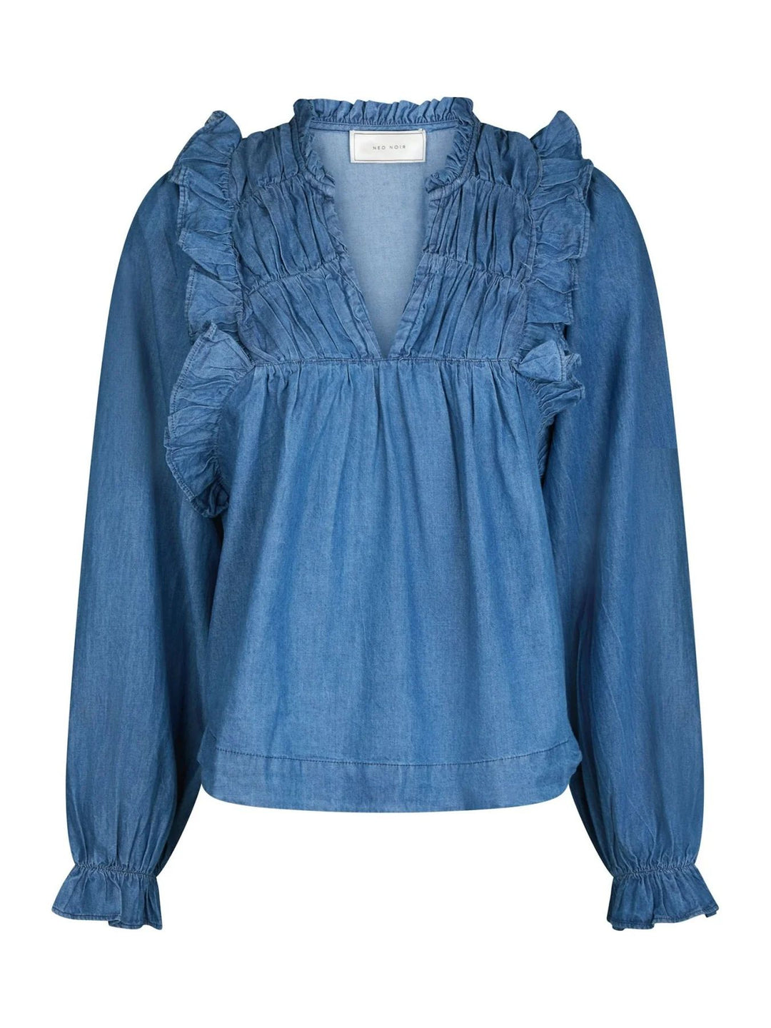 NEO NOIR Janis Denim Blouse Blue