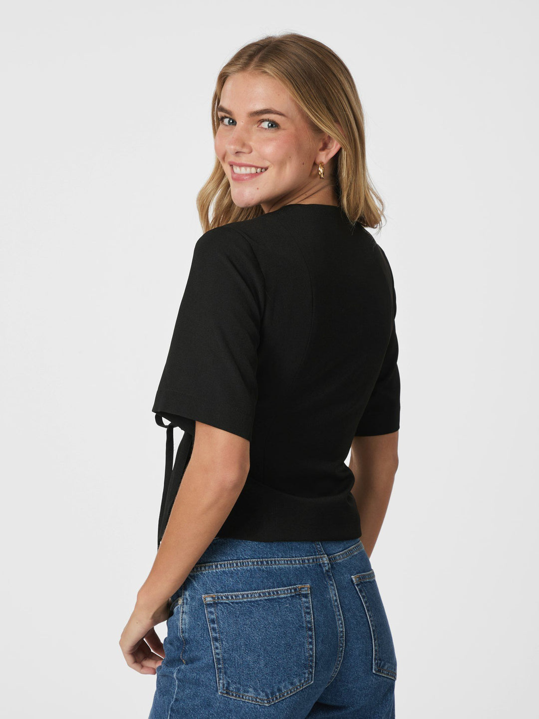 NEO NOIR Simmo Eyelet Blouse Black