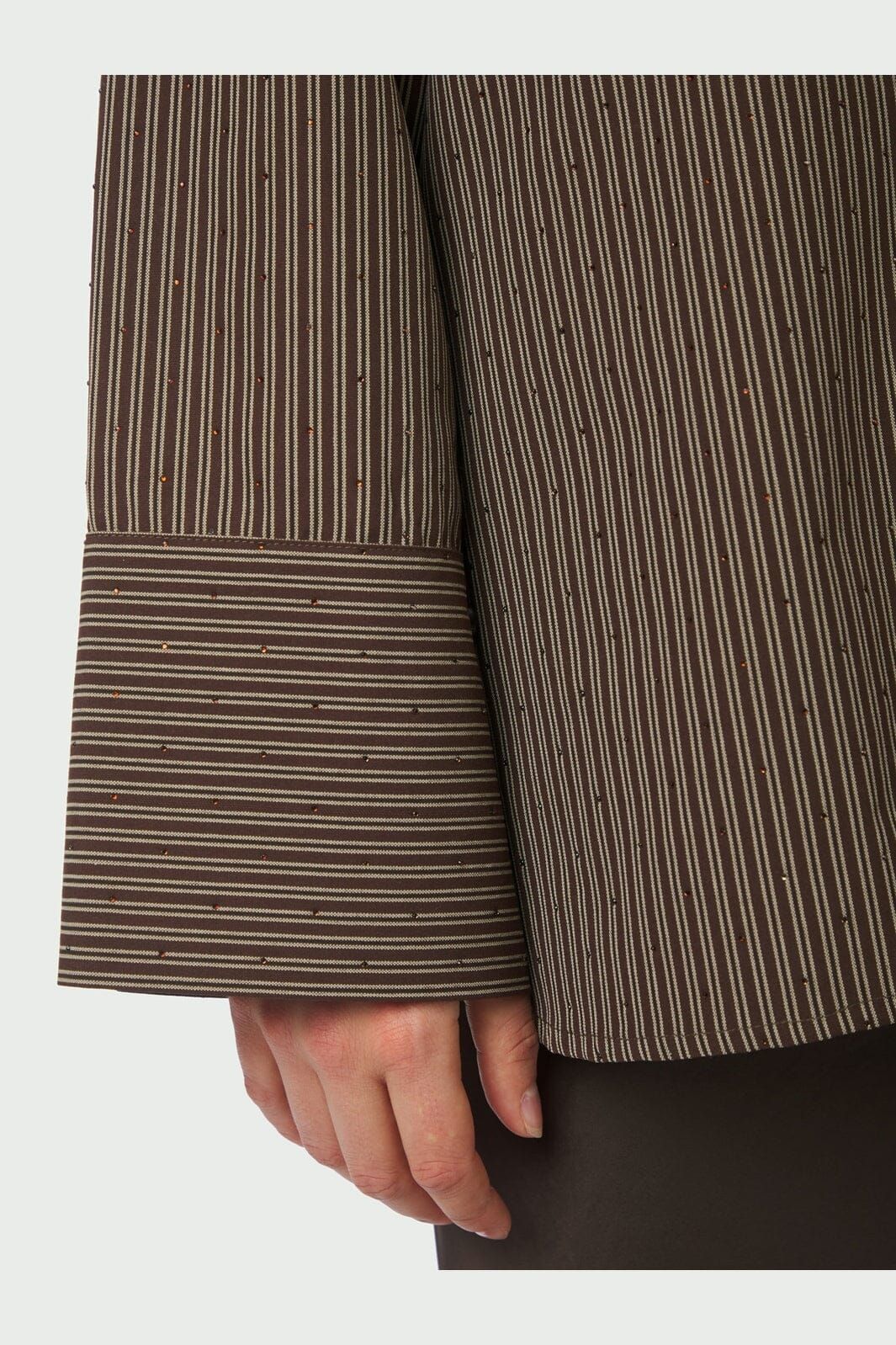 NEO NOIR Dita Striped Line Shirt Dark Brown