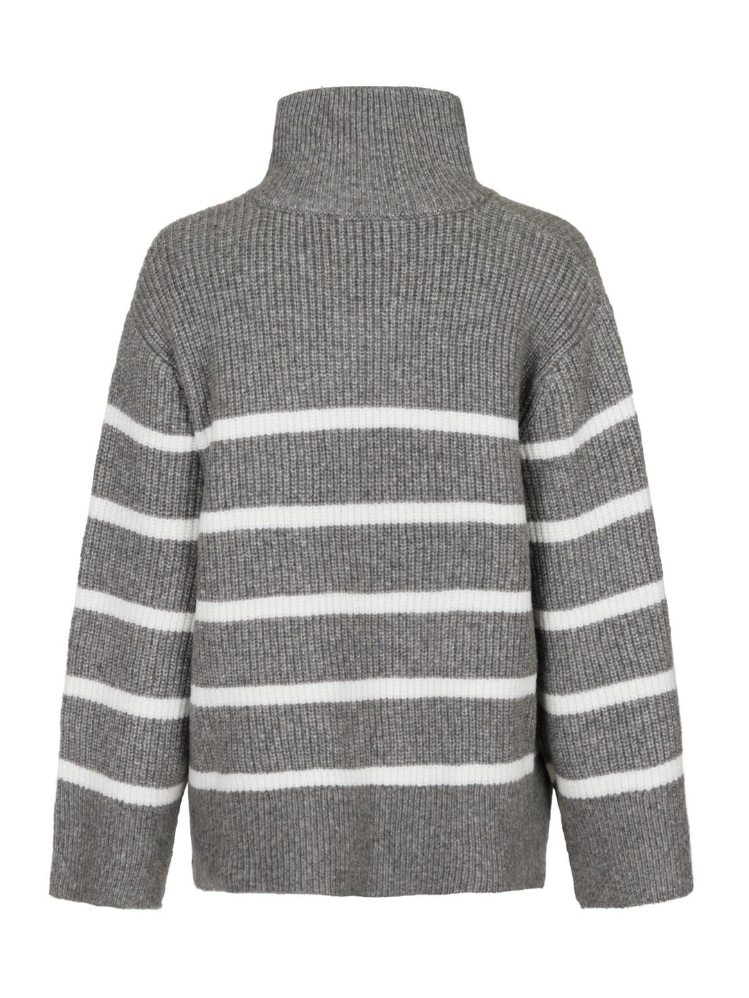 NEO NOIR Nevena Stripe Knit Blouse Dark Grey/Off White