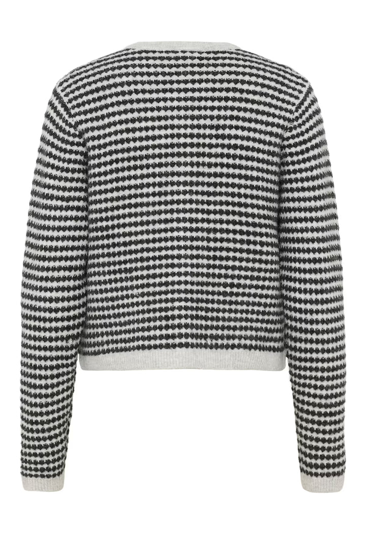 KAFFE KAellery Knit Cardigan Light Grey M./Black Structure