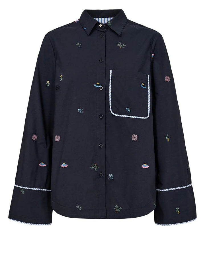 NÜMPH Nuchiro Boxy Shirt Dark Sapphire