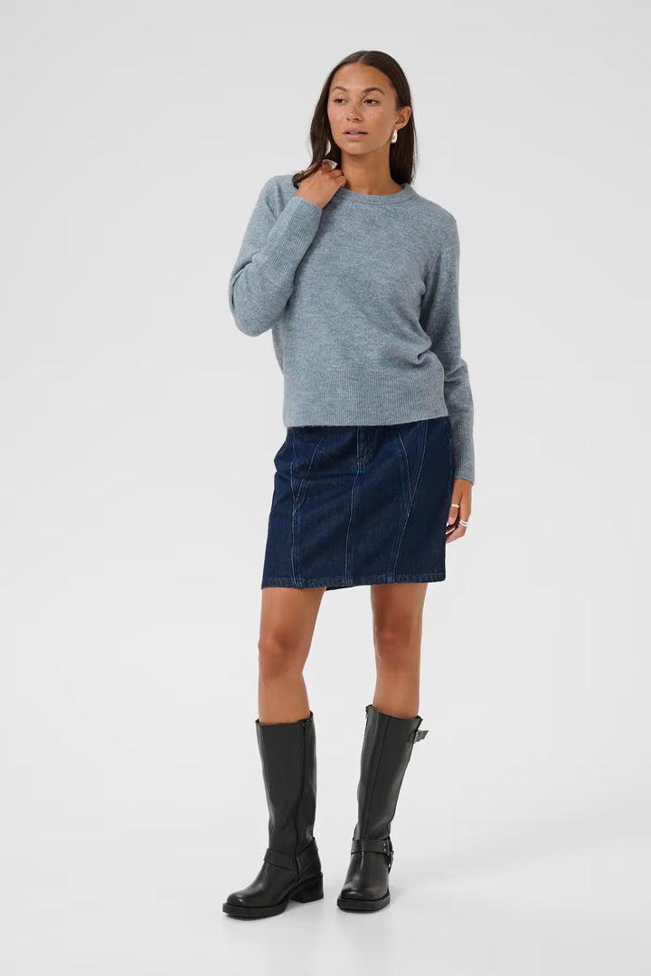 KAFFE KAniel Crew Neck Pullover Windward Blue Melange